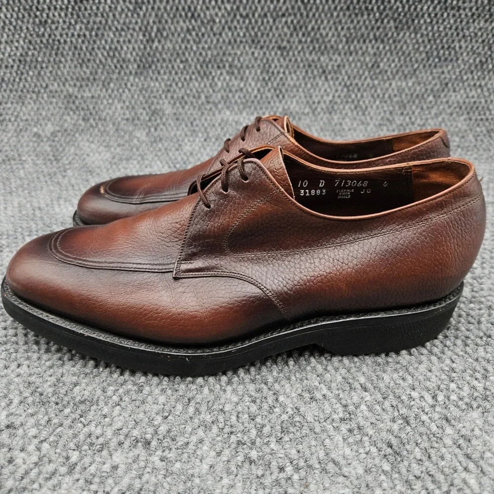 Florsheim (Men's 10 D) Brown Pebble Leather Apron Moc Toe Derby Shoes Dress